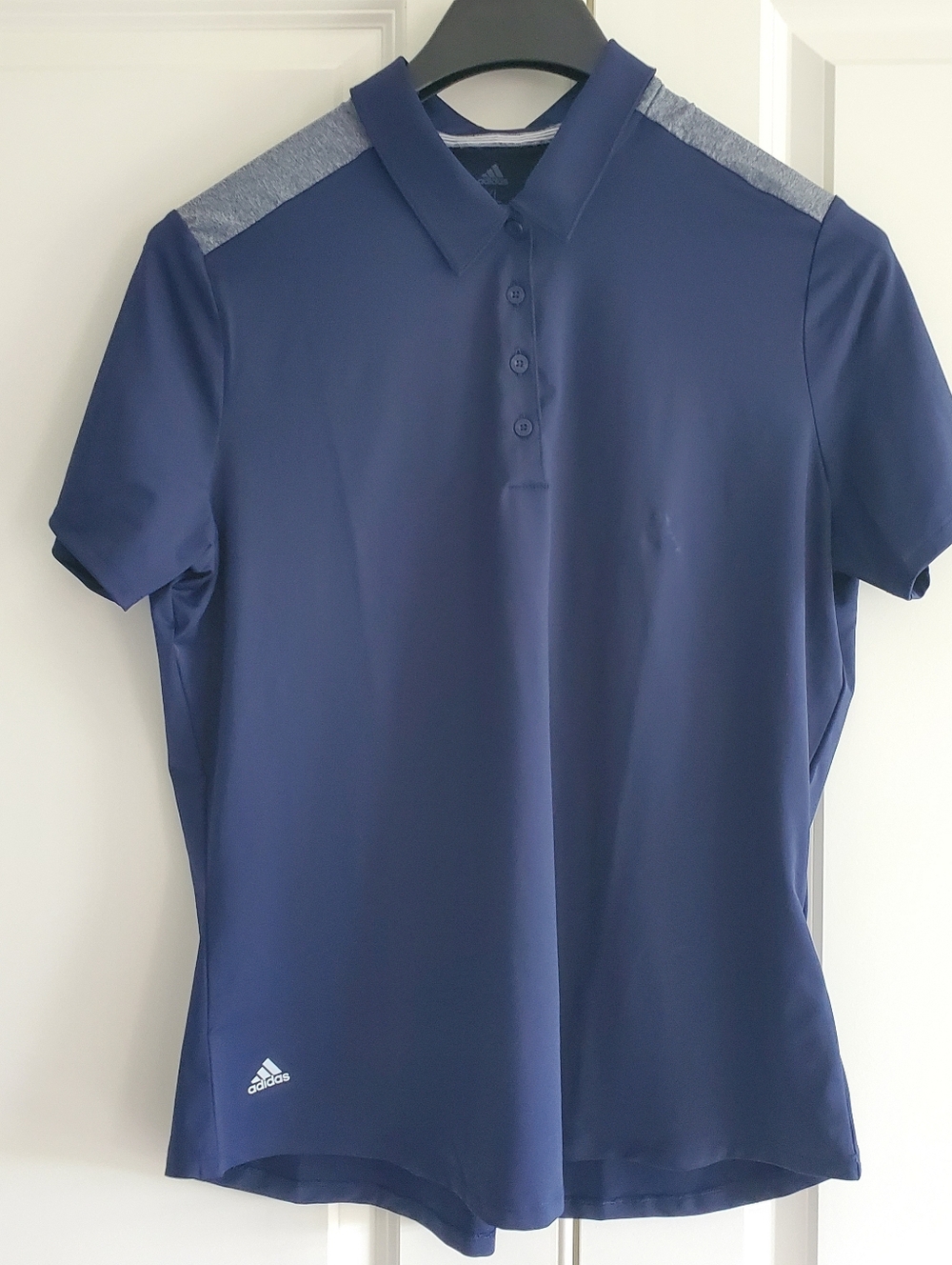 Adidas Men’s Size XL Short Sleeve Polo Navy with Grey Accents Shirt 938011